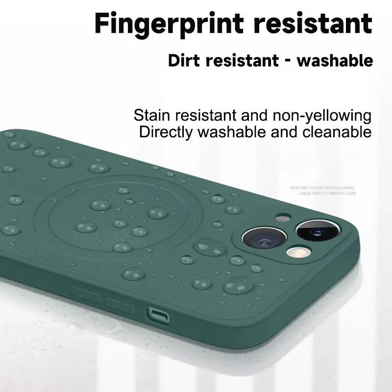 Liquid Silicone Shockproof Case For iPhone 17 16 15 14 13 12 11 Pro Max Plus Phone Magnetic Wireless Charger For Magsafe Cover