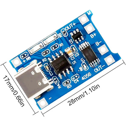 TP4056 Type-C USB 5V 1A Li-ion Charger Module with Protection for 18650 Li-Po Arduino Raspberry Pi DIY Electronic Kit Power Bank