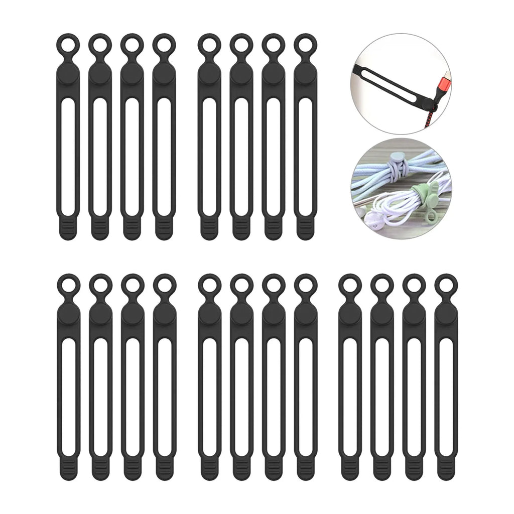 Silicone Cable Ties,Cord Organizer,Cable Straps,Reusable Cord Ties,Travel Cable Organizer ,Cute Elastic Tie, Wire Ties