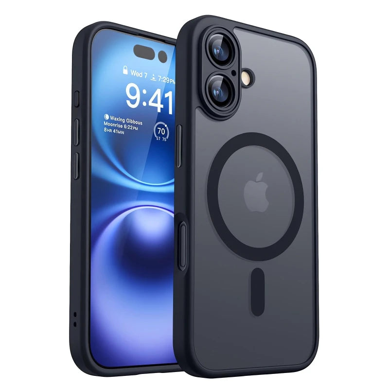 Magnetic Luxury Armor Shockproof Case For iPhone 17 Air 16 15 14 13 12 11Pro Max Magsafe Wireless Charge Matte Translucent Cover