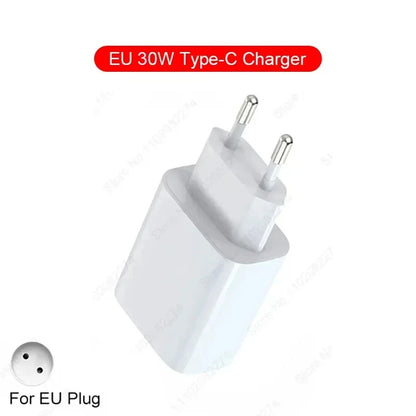 30W Type C PD Cable Fast Charger For iPhone 16 15 14 13 12 11 17 Pro Max Air iPad Travel Adapter USB C Phone Charger Accessories