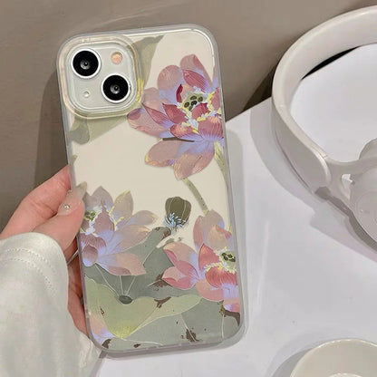 Flowers Phone Case For iPhone 16 Pro Case iPhone 13 11 12 14 15 Pro Max 13 Mini 15 Plus Translucent Slim Silky Skin Back Cover