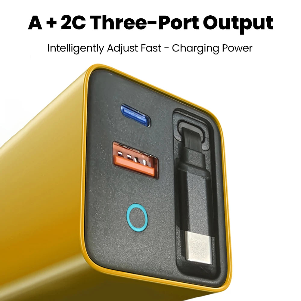 Elough 80W USB Type C Charger with Retractable Cable PD Fast Charging For iPhone 16 Laptop Macbook Phone cargador carga rápida
