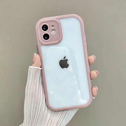 Candy Color Phone Case for iPhone 14 11 12 13 Pro Max X XR XS 7 8 SE Clear Shockproof Silicone Transparent Protection Back Cover