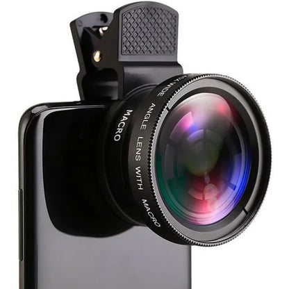 Universal Clip 2-in-1 Lens 37mm Professional 0.45X Super Wide-Angle & Macro HD for iPhone & Android Mobile Phones