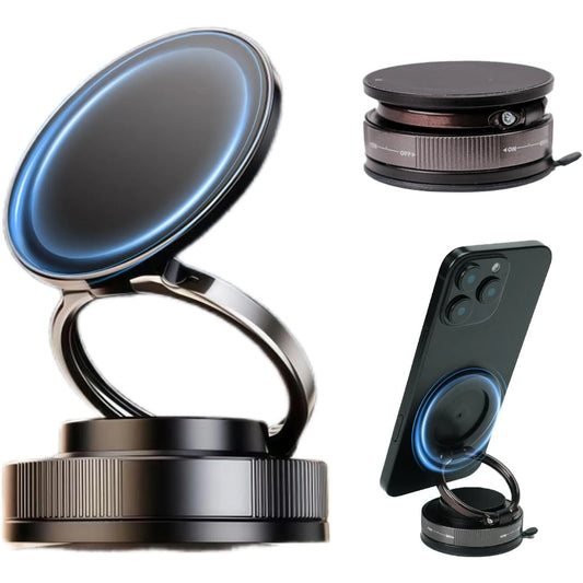 Upgraded 360° Vacuum Magnetic Car Phone Holder Ultra Strong Suction Magnetic Force Foldable Retractable Mount for Car/Dashboard