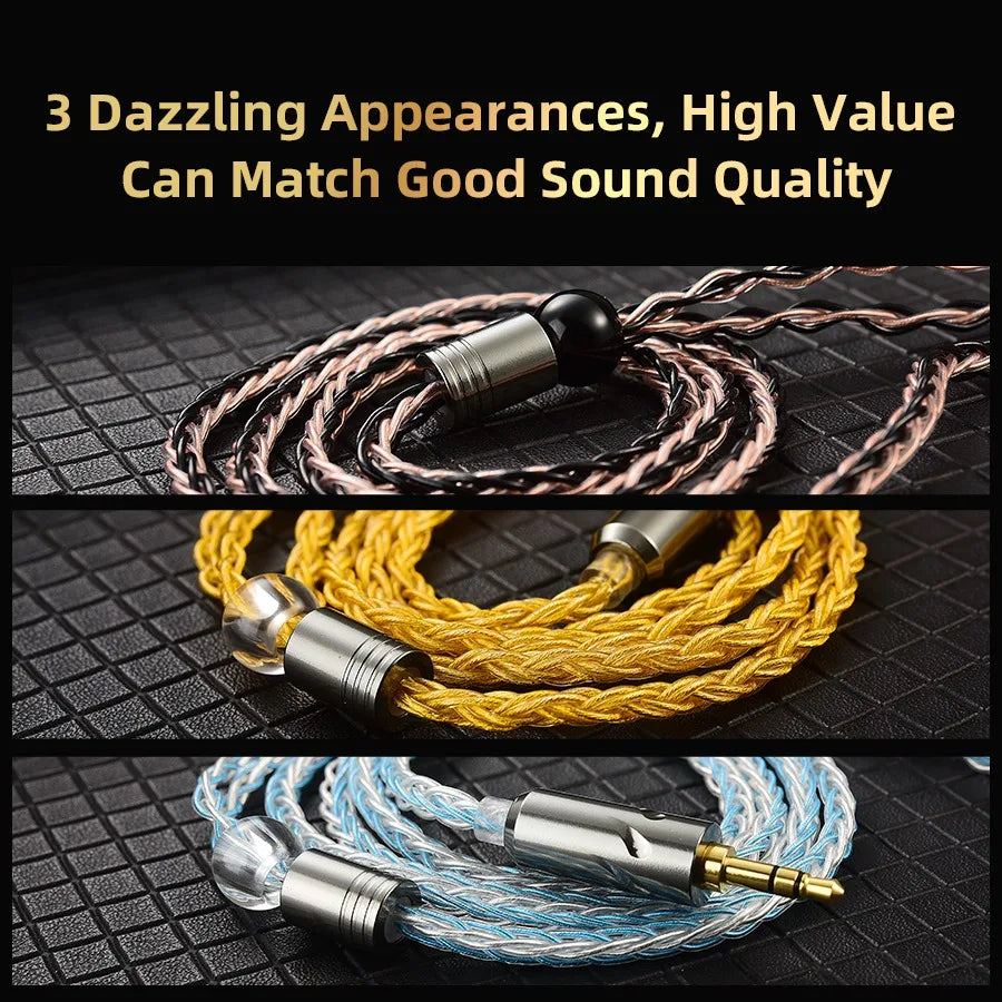 QKZ T1 Earphone Cable Original QDC Copper Silver-plated Upgrade Wire 3.5mm Wired Headphone For KZ ZSN PRO X ZS10 pro EDX TRN CCA