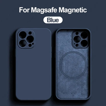 Original Liquid Silicone Magnetic Case For iPhone 11 13 12 14 15 Pro Max Plus For Magsafe Case Wireless Charge Cover Accessories