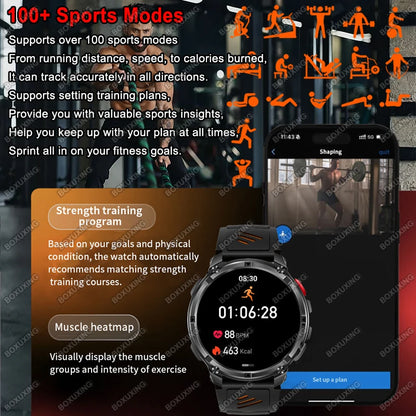 2026 New T-Rex3 Ultra Military Smart Watch 1100mAh Battery GPS Path IP68 Waterproof Sports Tracker Outdoors Compass Smartwatch