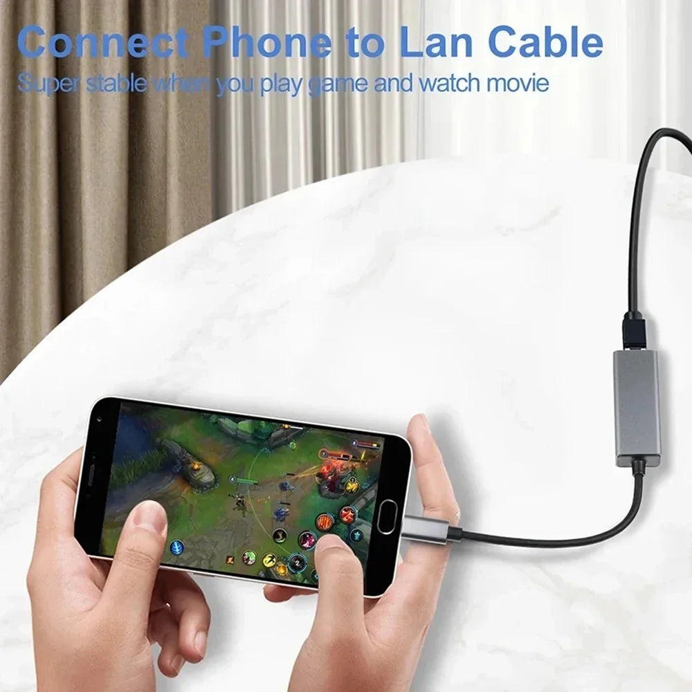 1000Mbps USB Type C Ethernet Adapter RJ45 Network Card for MacBook PC Windows XP 7 Internet Cable Lan USB for Android