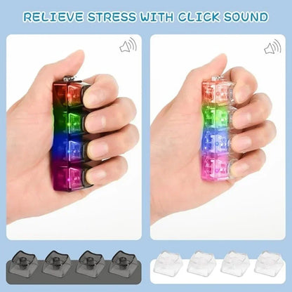 Keychain LED lights for relieving stress and anxiety, keychain keyboard toys, portable office desk accessories, office gifts