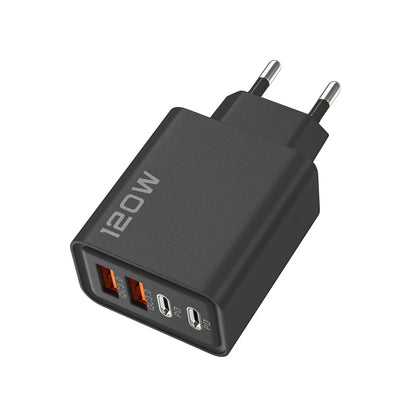 120W USB Fast Charger Quick Charge 3.0 Type C Mobile Phone Charger Adapter For iPhone Samsung Xiaomi EU/US/UK Plug Wall Charger