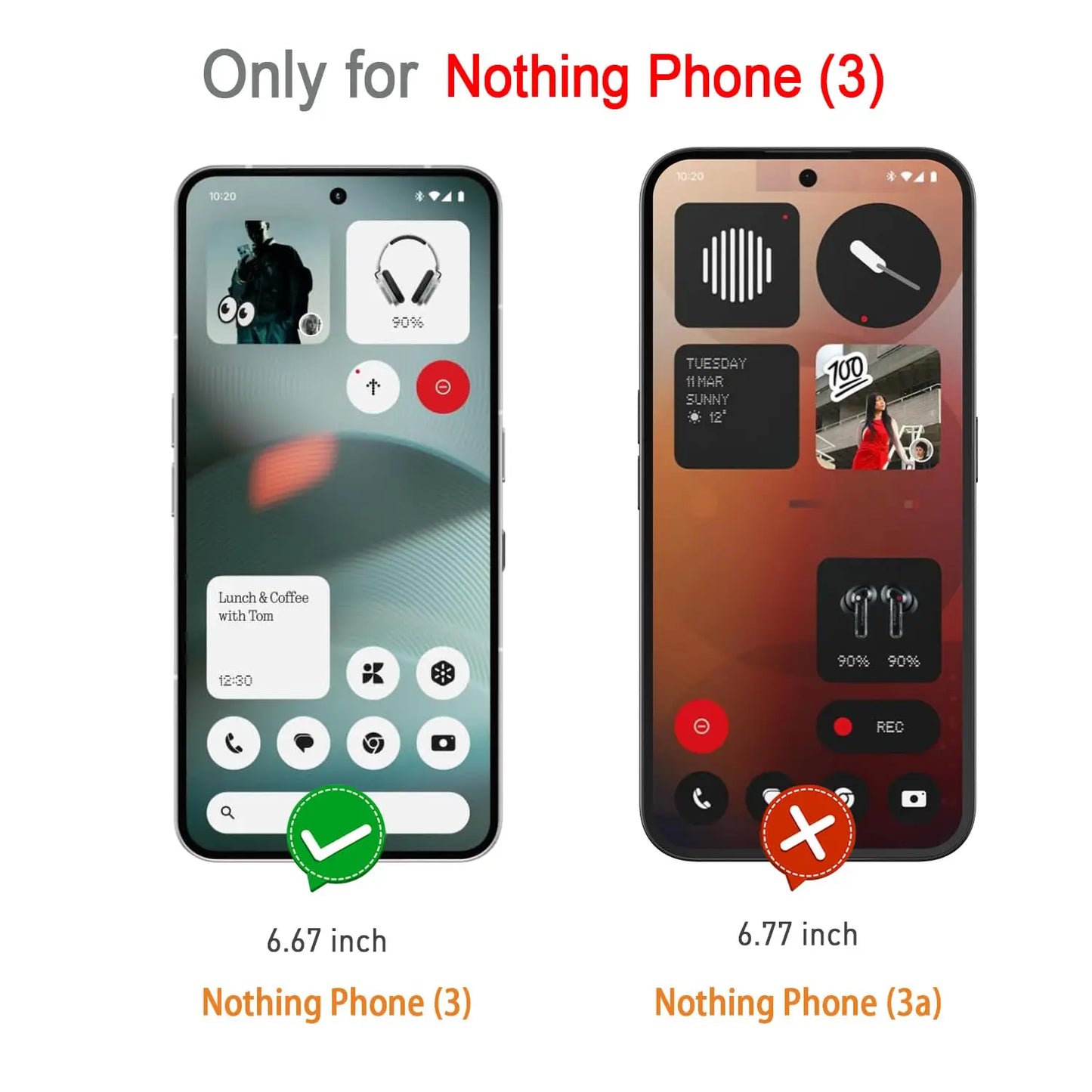 Screen Protector For Nothing Phone 3 Tempered Glass HD 9H Transparent Clear Anti Scratch Case Friendly