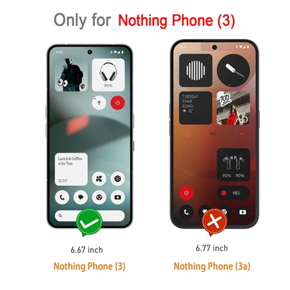 Screen Protector For Nothing Phone 3 Tempered Glass HD 9H Transparent Clear Anti Scratch Case Friendly