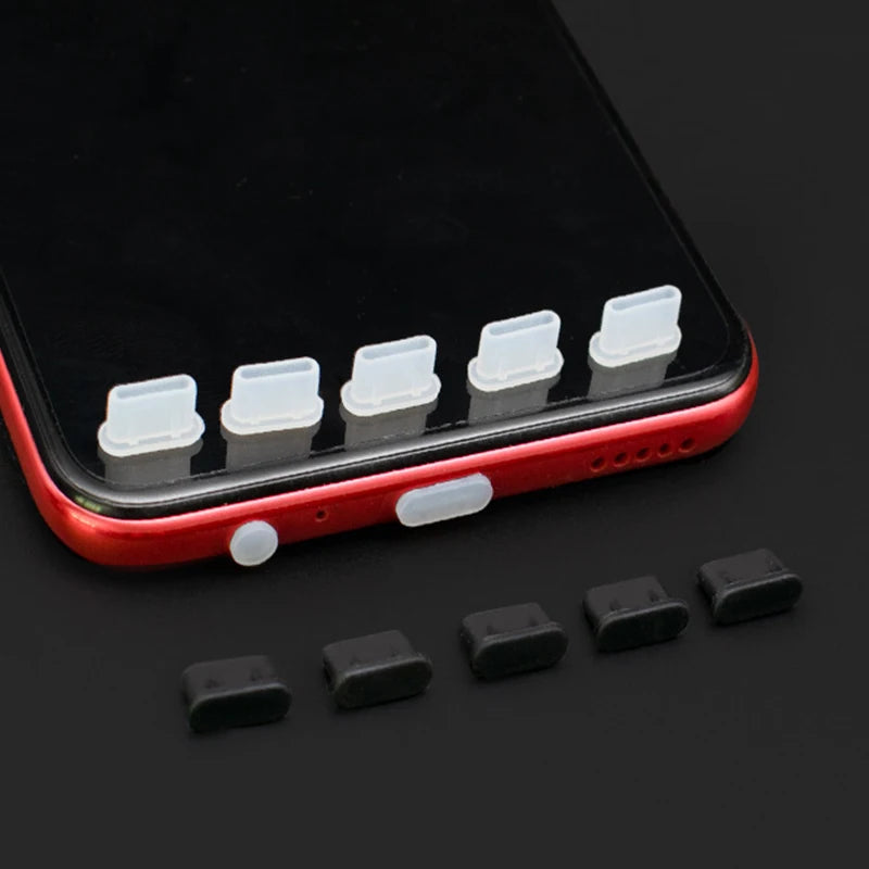 10Pcs Type-C Dust Plug USB Charging Port Protector Silicone Anti-dust Plug Cover Cap for Samsung Huawei Xiaomi Phone Dustplug