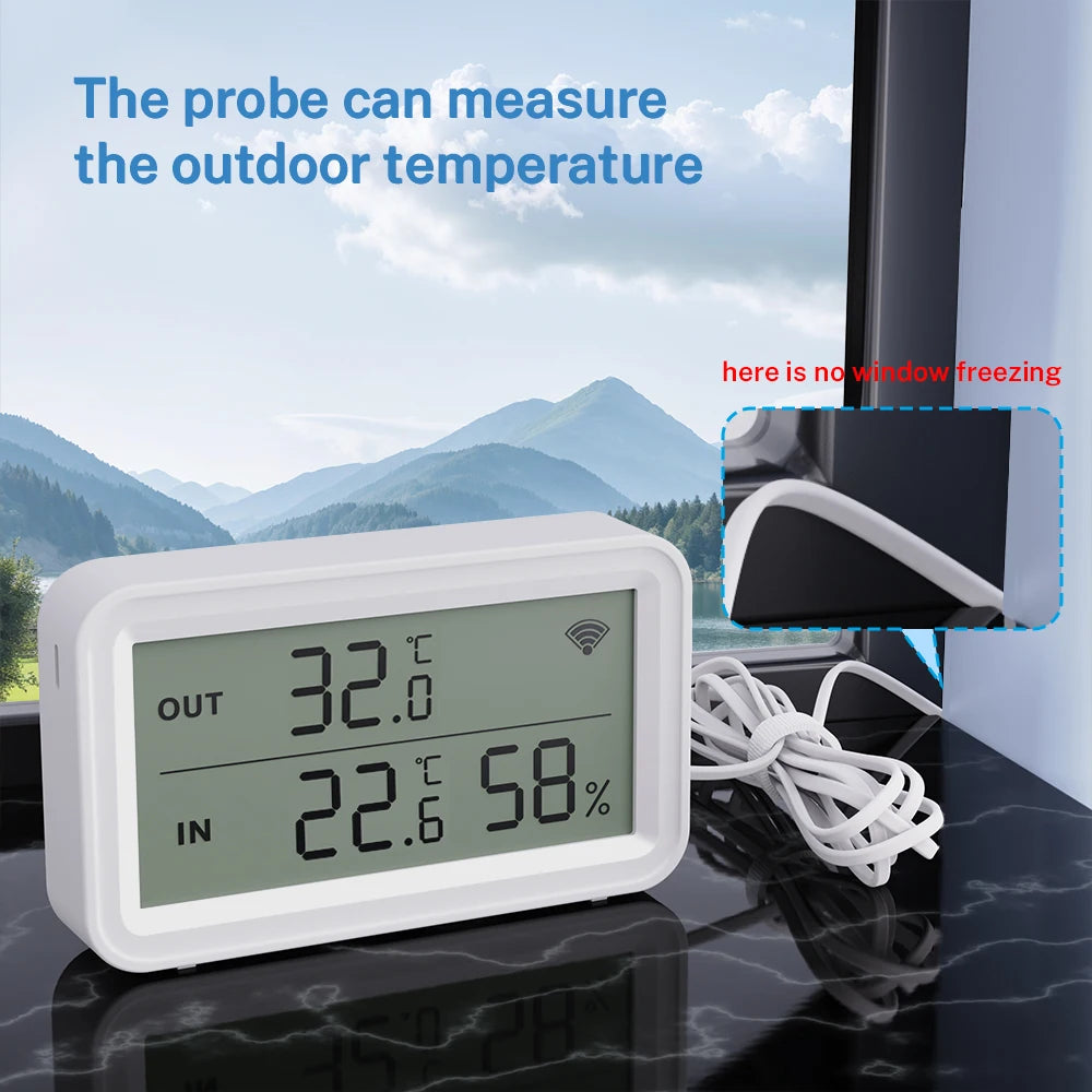 Tuya WiFi Temperature Humidity Sensor With External Probe APP Remote Control Thermometer Hygrometer Work With SmartLife Alexa