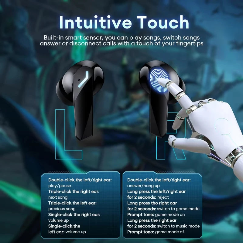 New Lenovo XT53 Wireless Upgrade Bluetooth 5.4 Earphones LED Digital Display Waterproof Headphones Low Latency Gaming Earbuds