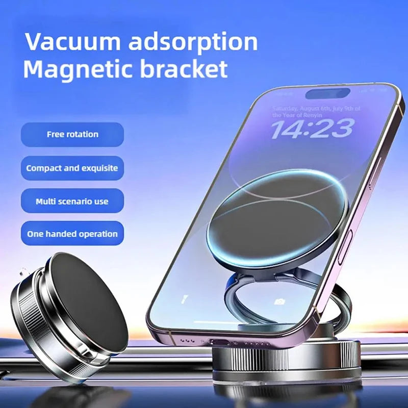 Vacuum Magnetic Phone Bracket Multi-angles Adjustment Strong Magnet Suction Design Foldable Mini Car Holder Navigation Stand New