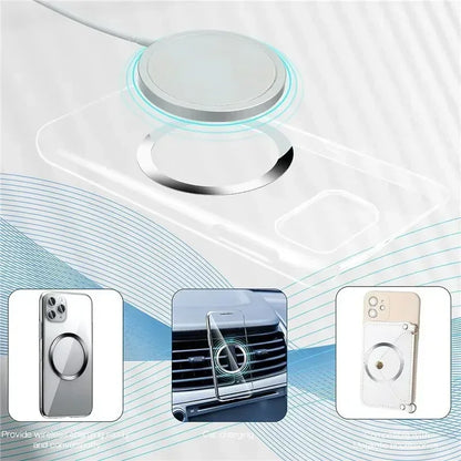VIKEFON Magnetic Metal Plate Sticker Rings For Wireless Charger Magnet Car Mobile Phone Holder Iron Sheet For iPhone 16 15 14 13