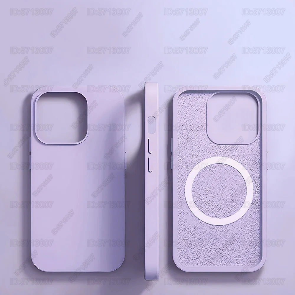 Original Magnetic Liquid Silicone Shockproof Case For iPhone 16 11 12 14 13 15 Pro Max 16 Plus For Magsafe Wireless Charge Cover