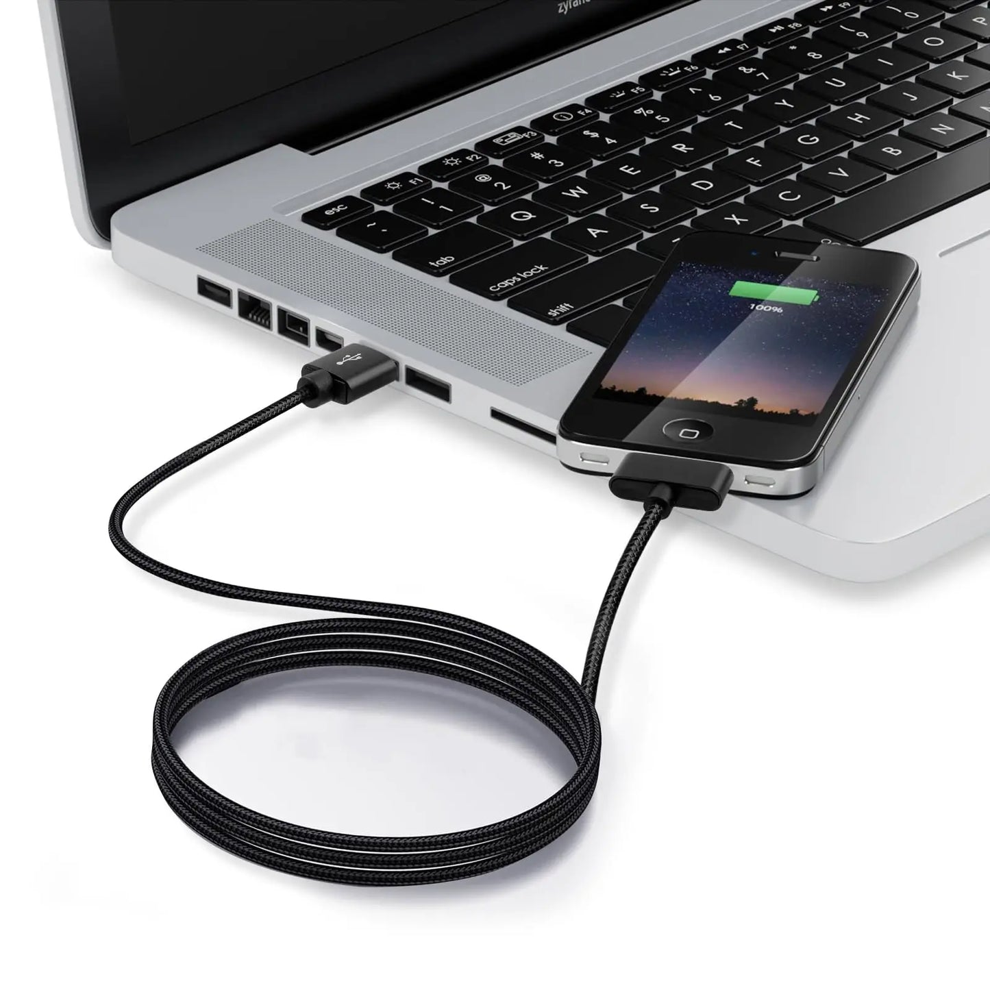 Fast Charging Cable for iPhone 4 4s iPad 2 3 iPod 30 Pin Nylon Braided Wire Metal Plug Data Transfer Sync USB Charger adapter