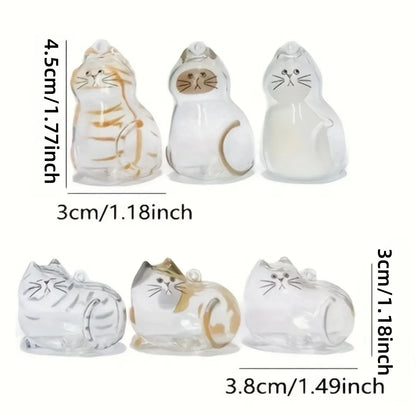 Cat Shaped Pet Hair Keepsake Keychain Charm Resin Dog Shaped Memorial Pendant Handmade DIY Pet Souvenir Keychain for Pet Lovers