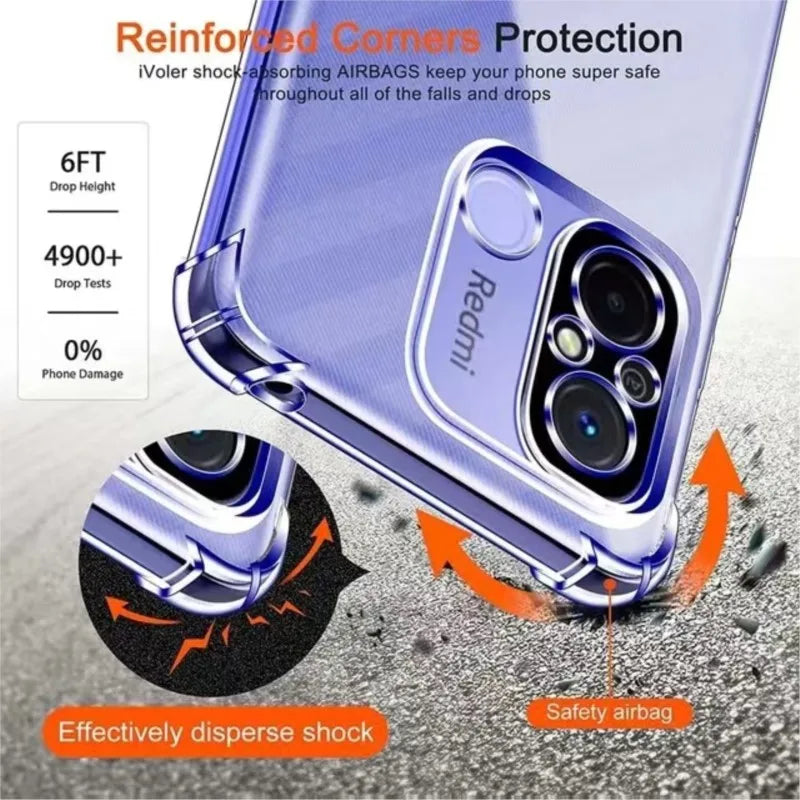 1.5MM Thick Air-Bag Clear Case For Xiaomi Redmi 10C 10A 9A 9C 12c Redmi Note 10 10S 11 11s 12s 12 Pro 5G A1 A2 Plus Cover Cases