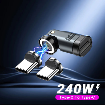 AUFU 9Pin Magnetic USB C OTG Adapter PD 240W Fast Charging Magnet Type C Female Connector for iPhone 17 16 Xiaomi Macbook Laptop
