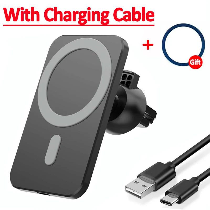 Magnetic Wireless Car Charger For MagSafe iPhone 17 16 15 14 13 Pro Max Xiaomi Samsung Xiaomi Air Vent Clip Phone Holder Stand