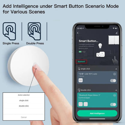 Tuya Zigbee Wireless Button Scene Switch Voice Control Smart Button Smart Life App Zigbee Devicesfor Smart Home Remote Control
