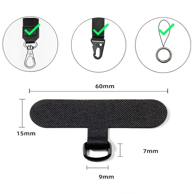 10/5/1Pcs Universal Tpu Mobile Phone Anti-lost Xyun Lanyard Card Gasket Nylon Detachable Phone Hanging Cord Strap Patch Tether