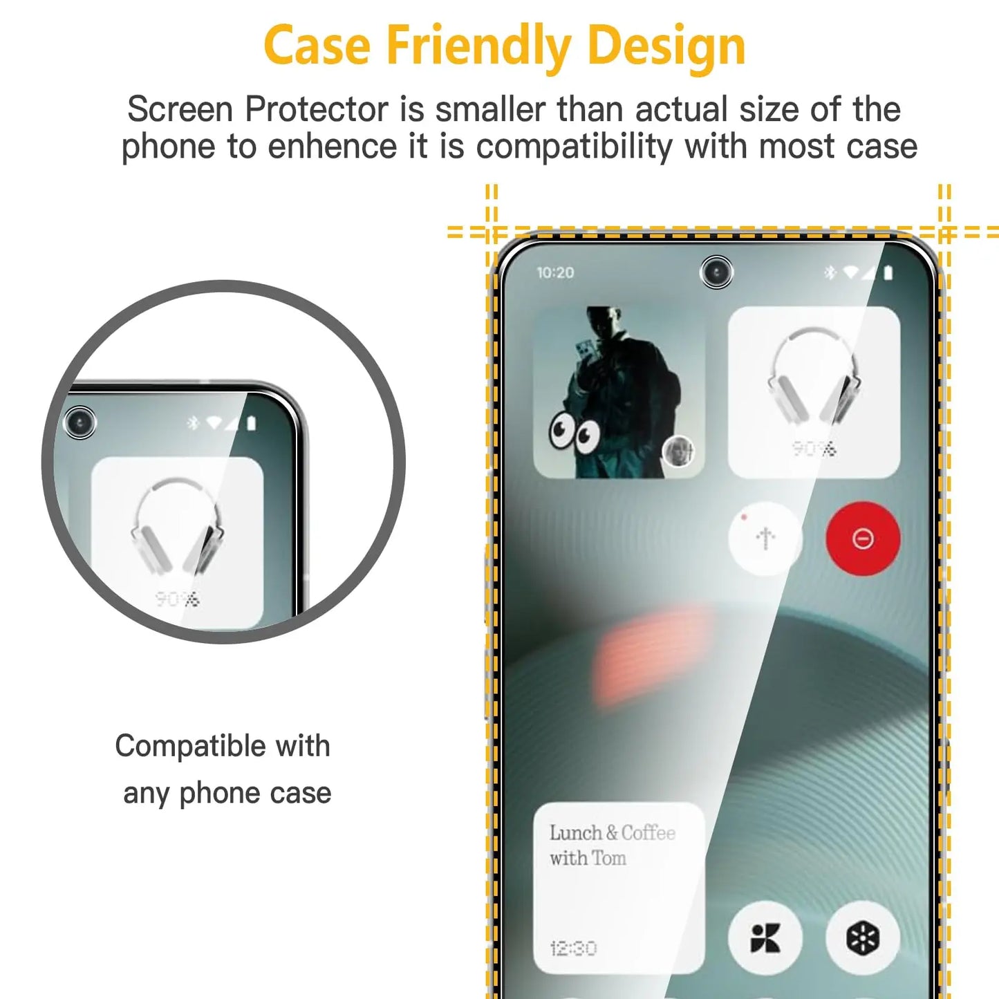 Screen Protector For Nothing Phone 3 Tempered Glass HD 9H Transparent Clear Anti Scratch Case Friendly