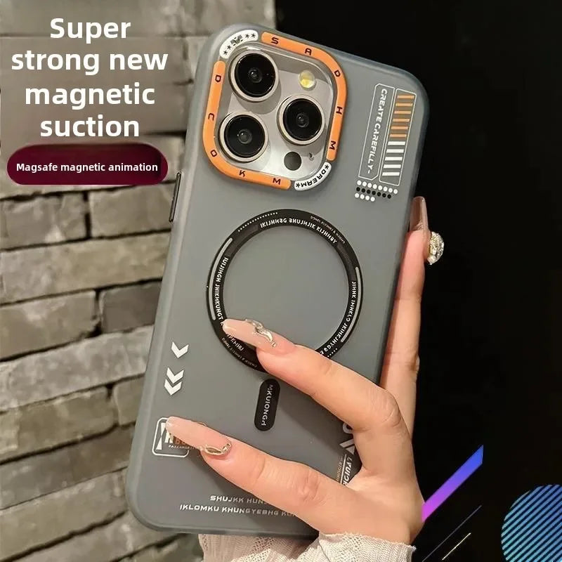 Matte Magnetic Phone Case For iPhone  16 15 13 12 14 Pro Max for Magsafe Wireless Charge Frosted Metal Lens Frame Buttons Cover