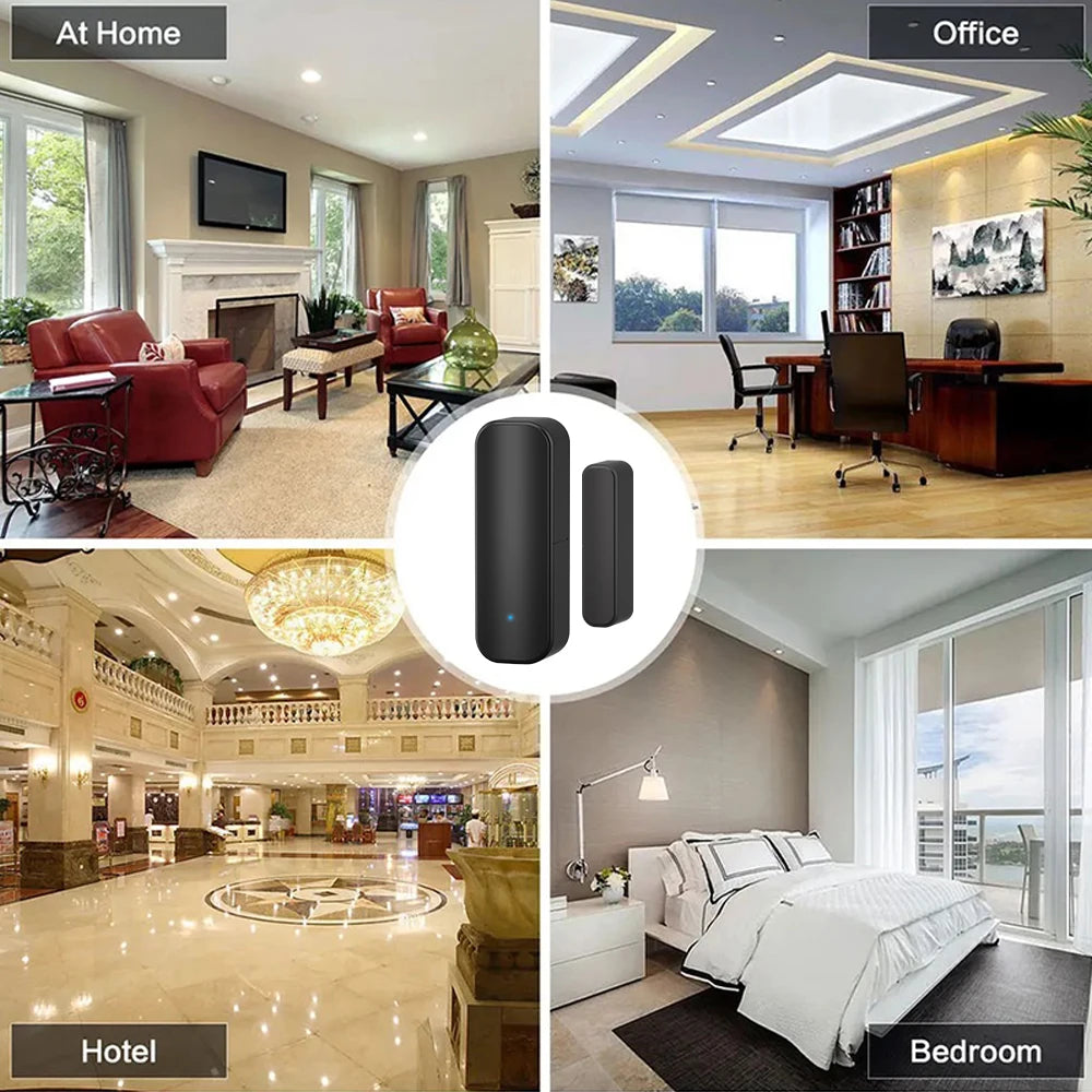 Tuya WiFi or ZigBee Door Window Sensor Smart Home Wireless Door Open Close Detector APP Remote Alarm Work with Alexa Google Home
