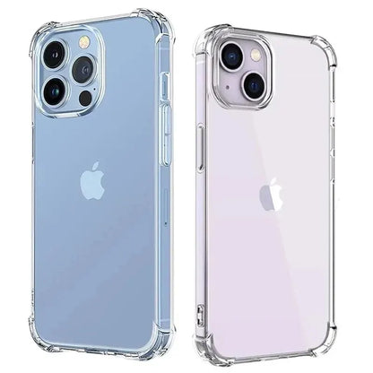 Phone Case For iPhone 17 16 15 14 13 12 11 Air Pro Max Luxury Shockproof Clear Silicone Bumper Transparent Slim Shell Back Cover