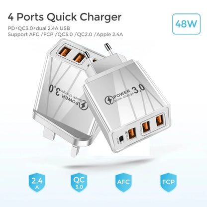 20W USB Charger QC 3.0 Type C PD Fast Charge For iPhone 12 13 Max Samsung S21 Huawei Xiaomi Mobile Phone EU/US Plug Wall Charger