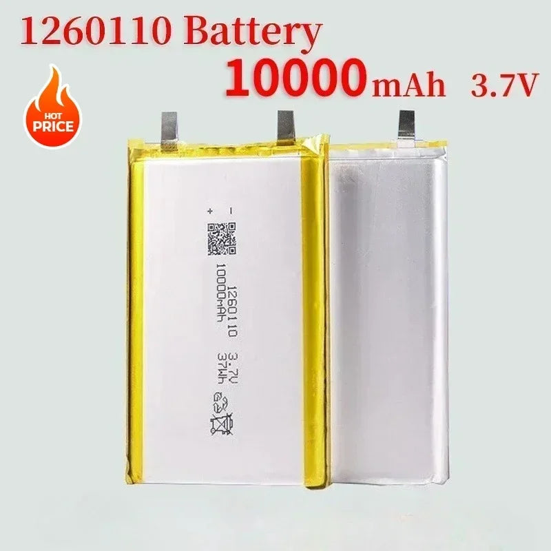 3.7V 10000mAh 1260110 Li-polymer Battery Lithium Polymer Rechargeable Batteries for Toy Power Bank GPS Laptop Camping Lights Diy