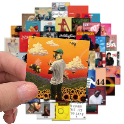 55PCS Artist Singers Album Cover Stickers For Luggage Phone Case Laptop Notebook Decals Kids Gift