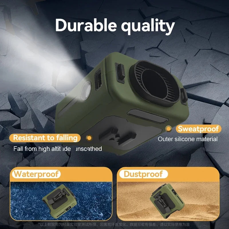 Summer Fan, Portable Waist Clip Fan, 10000mAh Cool Clip Fan, with LED Light and Power Bank Function,  for Outdoor Play and Work