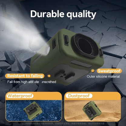 Summer Fan, Portable Waist Clip Fan, 10000mAh Cool Clip Fan, with LED Light and Power Bank Function,  for Outdoor Play and Work