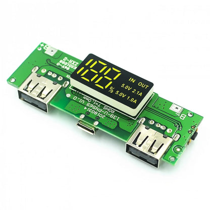 LED Dual USB 5V 2.4A Micro/Type-C USB Mobile Power Bank 18650 Charging Module Lithium Battery Charger Board Circuit Protection