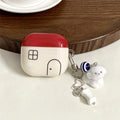 of Korea ins Creative Red Small House with Pendant Earphone Cover Case for AirPods 1 or 2 3 4 Pro 2 Bluetooth Headset Case