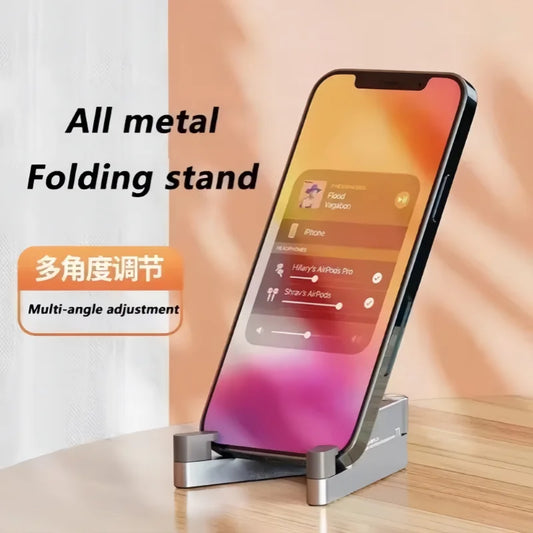Universal Mini Size Aluminum Portable Folding Desk Mount Holder Bracket Mobile Phone Cradle Foldable Stand for Cellphone