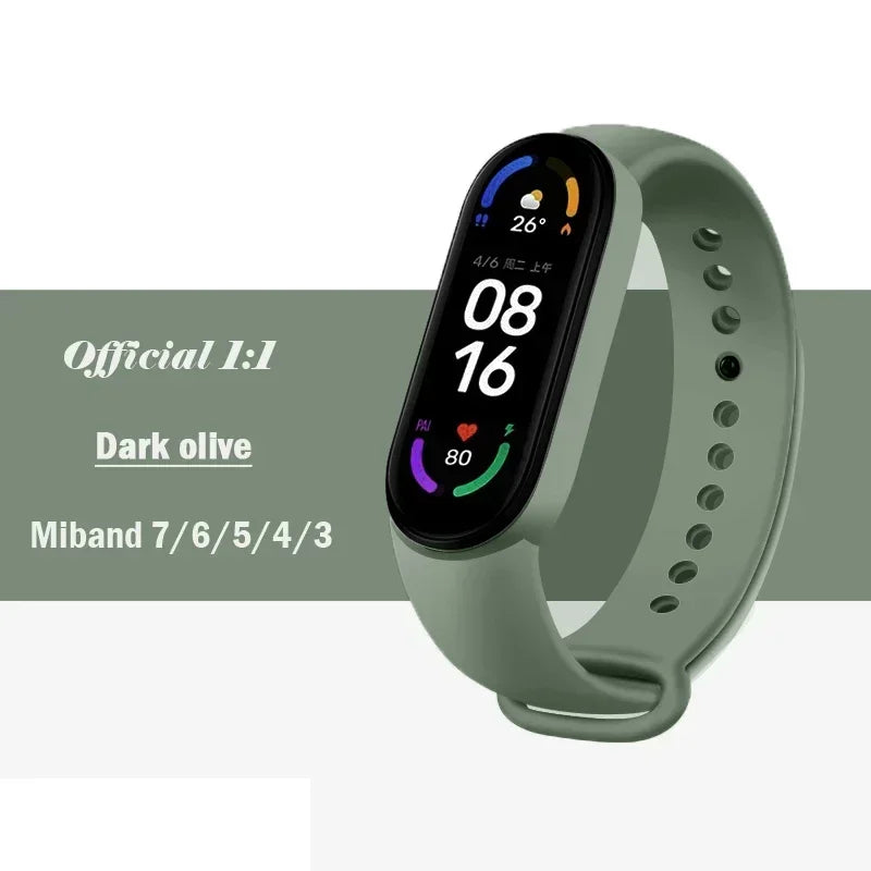 Watch Strap For Xiaomi Mi Band 7 6 5 4 3 Wristband Silicone Bracelet Wrist Straps MiBand 3/4 band5 band6 Smartwatch Accessories
