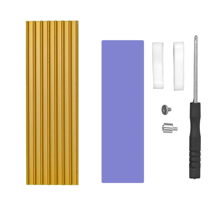 GPUHLOD M.2 SSD Heatsink M2 2280 Solid State Hard Disk Aluminum Radiator with Thermal Silicone Pad PS5 Desktop PC NGFF NVME