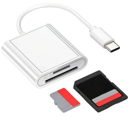 6-in-1 Type-C USB Card Reader, Flip Cover to Micro Adapter for Smartphones and Computers, USB2.0 OTG Card, with A and C Types, M