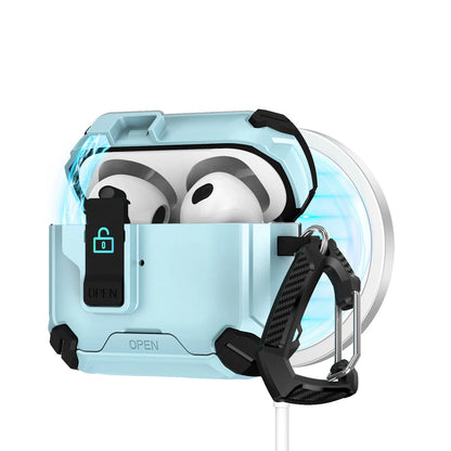 Safety Lock with Magnetic Closure Earphone Case for Airpods Pro 3 & Airpods 1/2/3/4/Pro Elastic Cover Use As Mobile Phone Holder