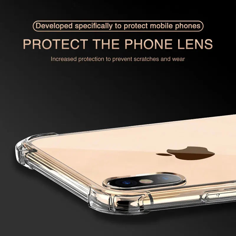 Luxury Clear Shockproof Phone Case For iPhone X Xr Xs Max Case 11 12 13 14 Pro Max 8 7 6s Plus SE 2020 Silicone Back Cover