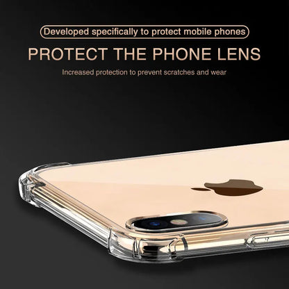 Luxury Clear Shockproof Phone Case For iPhone X Xr Xs Max Case 11 12 13 14 Pro Max 8 7 6s Plus SE 2020 Silicone Back Cover