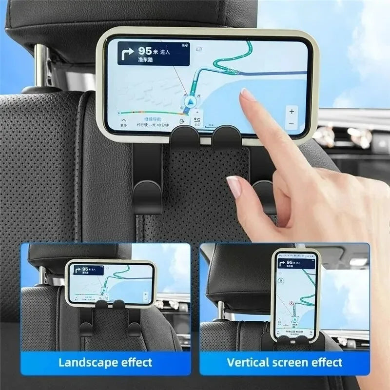 Universal Car Back Seat Hanging Storage Mobile Phone Stand Lazy Rear Seat Phone Headrest Stand Portable Car Back Seat Hook Stand